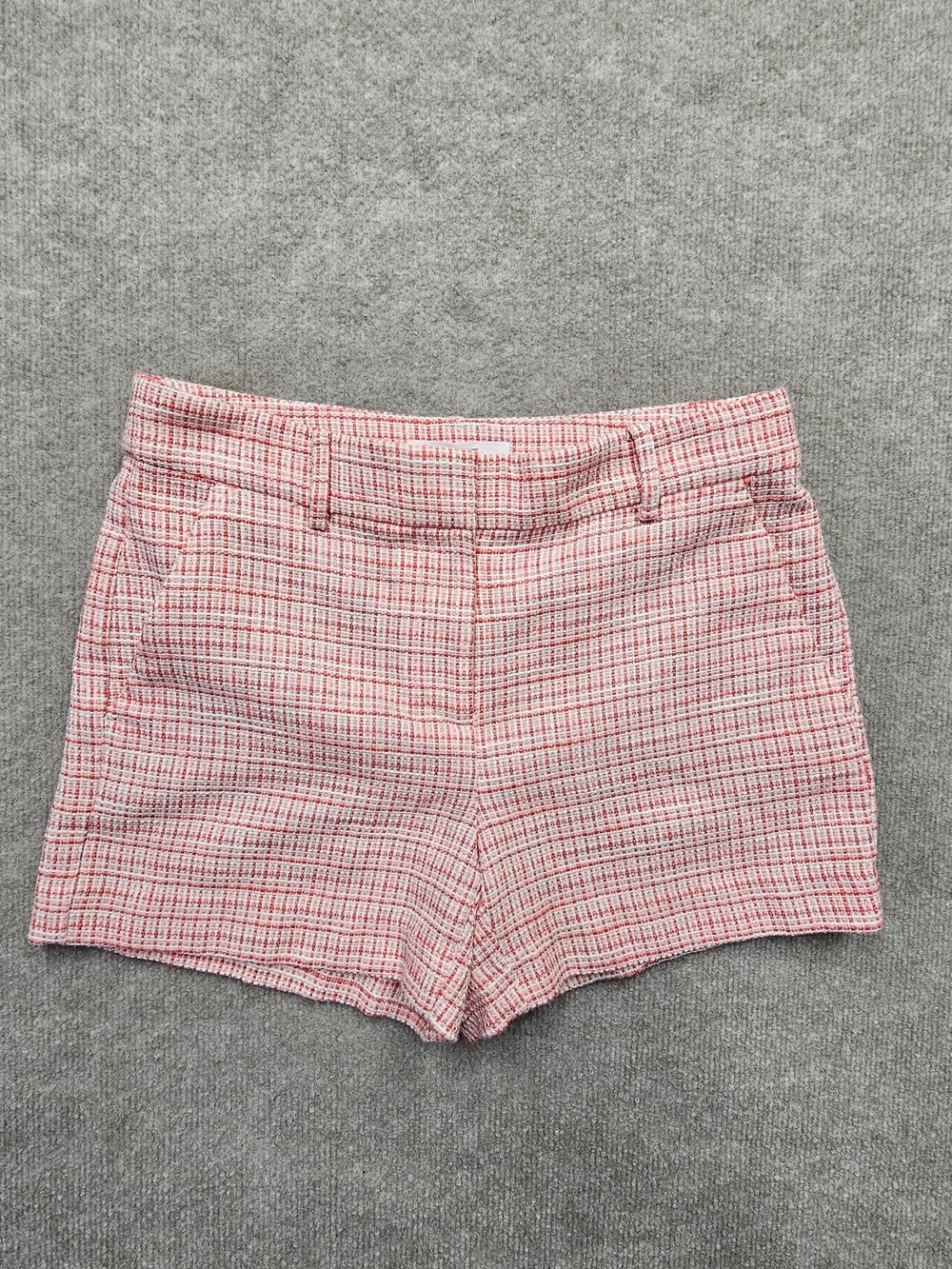 LOFT The Riviera Shorts Size 0 Pink White Tweed Textured Preppy Career Casual
